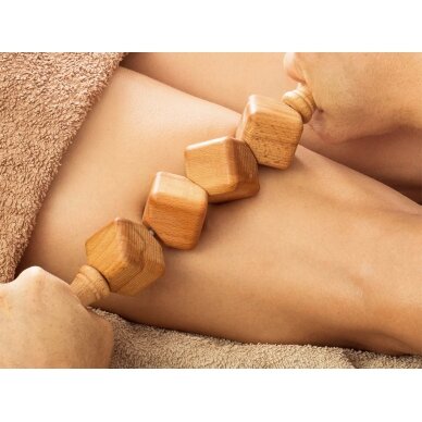 Wooden massage roller for anti-cellulite massage procedures, 1 pc. 2 Wooden massage roller for anti-cellulite massage procedures, 1 pc. 2