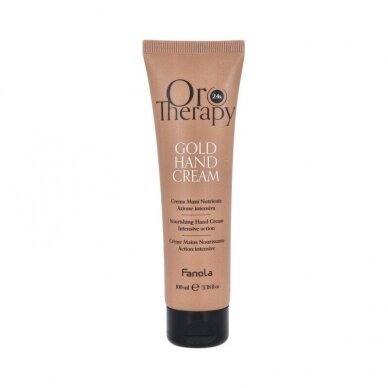 FANOLA ORO THERAPY GOLD HAND CREAM maitinamasis ir drėkinamasis rankų kremas su damaskinių rožių ekstraktu, 100 ml FANOLA ORO THERAPY GOLD HAND CREAM maitinamasis ir drėkinamasis rankų kremas su damaskinių rožių ekstraktu, 100 ml