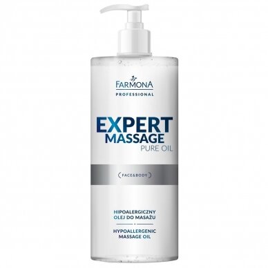 FARMONA EXPERT MASSAGE hipoalerginis PURE OIL masažo aliejus kūnui, 500 ml. FARMONA EXPERT MASSAGE hipoalerginis PURE OIL masažo aliejus kūnui, 500 ml.