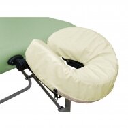 Massage table headrest cover made of oil-resistant eco-leather, cream color
