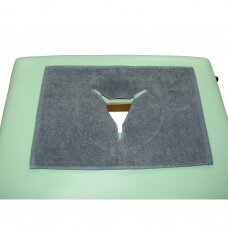 Frotinis paklotas-užvalkalas masažo stalo pagalvėlei  X formos, grafito spalvos