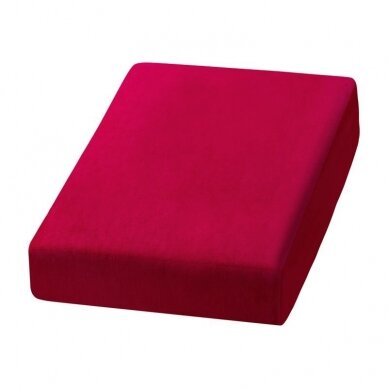 Frotinis kosmetologinės lovos užvalkalas 70x190 cm, raudonas