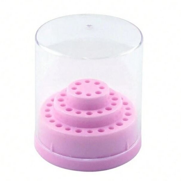 Milling cutter bit stand with cover PINK