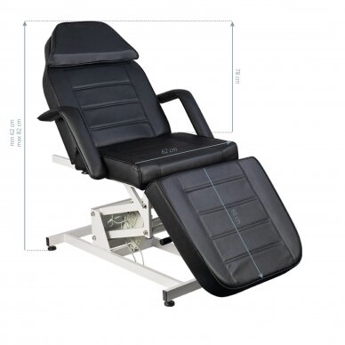 Profesionali elektrinė kosmetologinė kėdė-lova AZZURRO 673A, juoda (1 variklis) 7