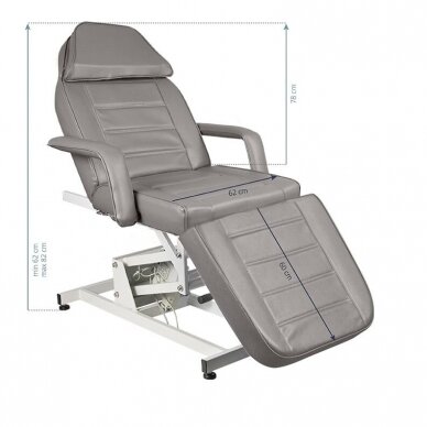 Profesionali elektrinė kosmetologinė kėdė-lova AZZURRO 673A, pilka (1 variklis) 2