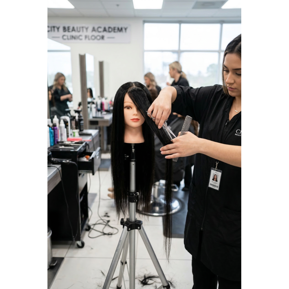 Training head IZA BLACK 60cm, thermal hair 5