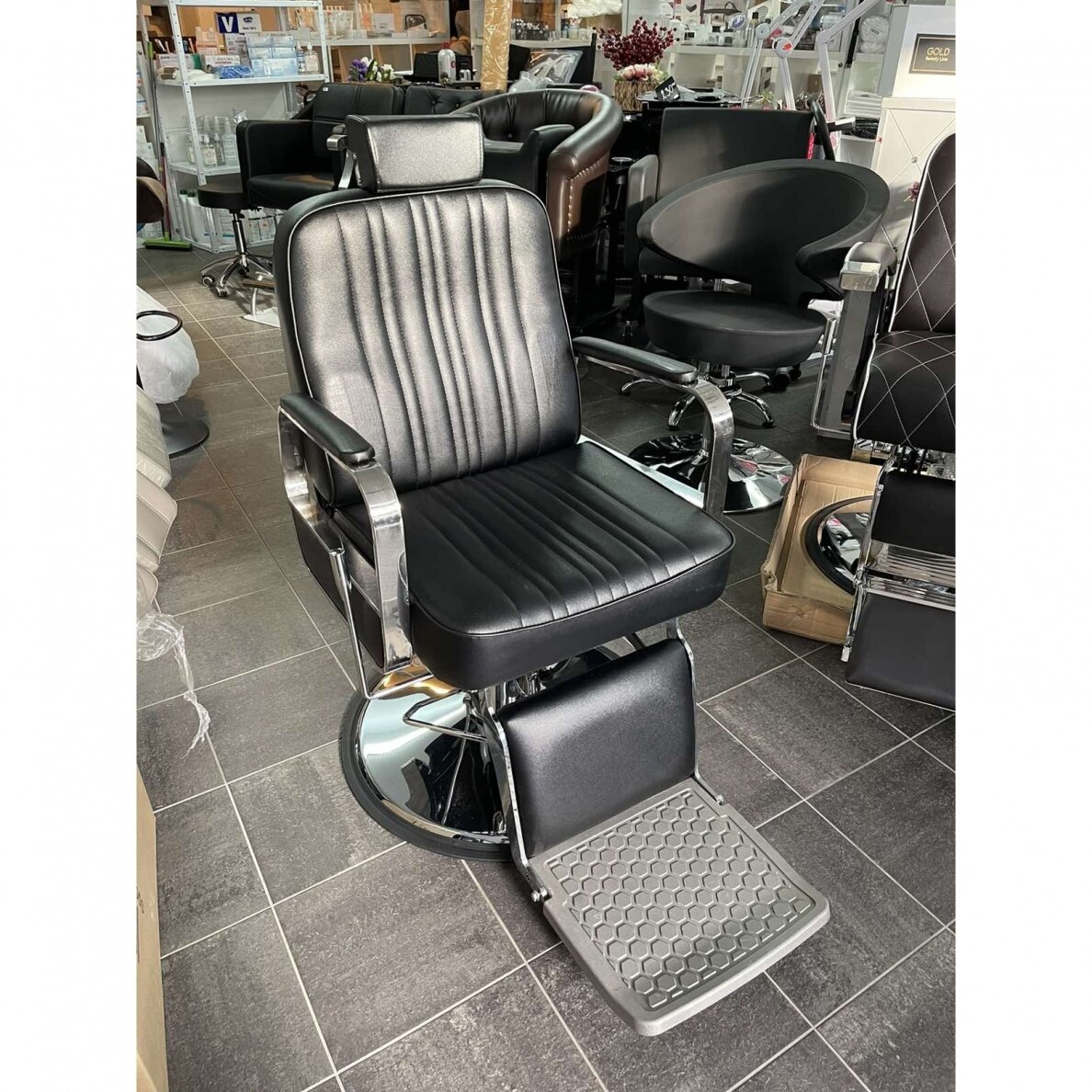 Profesionali barberio kėdė kirpykloms ir barbershopams GABBIANO PATRIZIO, juodos spalvos 7