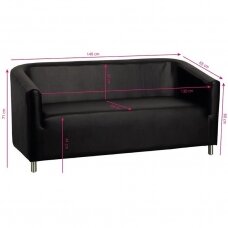 Professional waiting sofa for hairdressers and beauty salons GABBIANO M021, black color