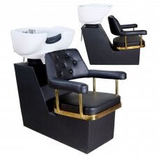 Professional head washer for hairdressers and beauty salons CALISSIMO, black with gold details