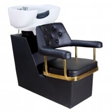 Professional head washer for hairdressers and beauty salons CALISSIMO, black with gold details