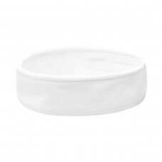 Head and hair band for cosmetology and hairdressing procedures, white velor