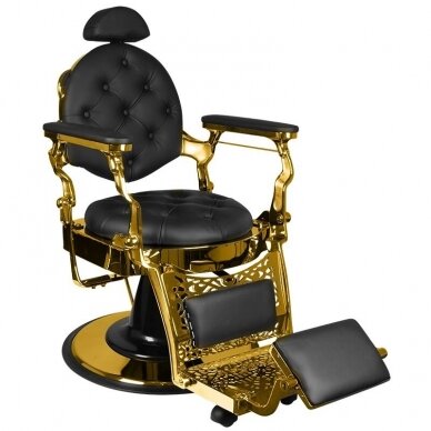 Профессиональное барберское кресло для парикмахерских и салонов красоты GABBIANO GIULIO GOLD, черного цвета