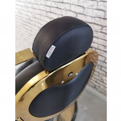 Профессиональное барберское кресло для парикмахерских и салонов красоты GABBIANO GIULIO GOLD, черного цвета 11