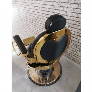Профессиональное барберское кресло для парикмахерских и салонов красоты GABBIANO GIULIO GOLD, черного цвета 12