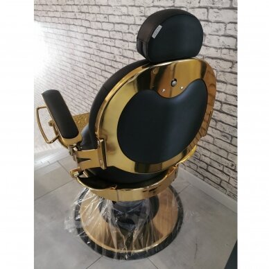 Профессиональное барберское кресло для парикмахерских и салонов красоты GABBIANO GIULIO GOLD, черного цвета 13