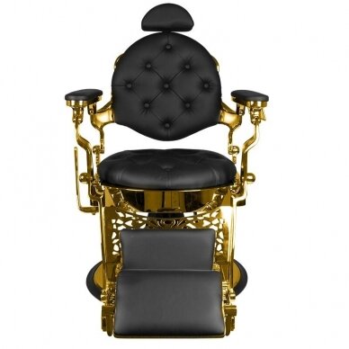 Profesionali barberio kėdė kirpykloms ir grožio salonams GABBIANO GIULIO GOLD, juodos spalvos 2