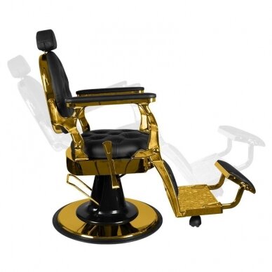 Профессиональное барберское кресло для парикмахерских и салонов красоты GABBIANO GIULIO GOLD, черного цвета 5