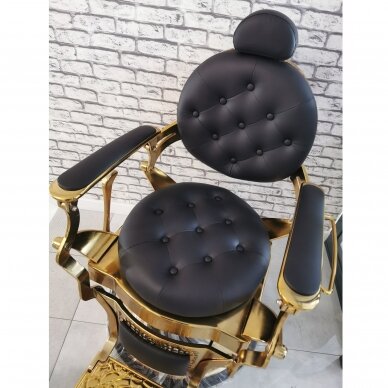 Профессиональное барберское кресло для парикмахерских и салонов красоты GABBIANO GIULIO GOLD, черного цвета 8