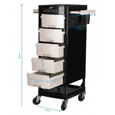 Professional hairdressing trolley GABBIANO FT65 BLACK / WHITE 3