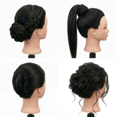 Training head IZA BLACK 60cm, thermal hair 3 Training head IZA BLACK 60cm, thermal hair 3