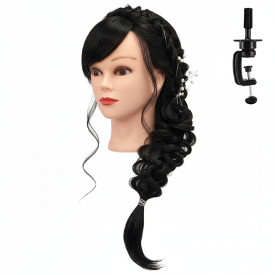 Training head IZA BLACK 60cm, thermal hair 7 Training head IZA BLACK 60cm, thermal hair 7