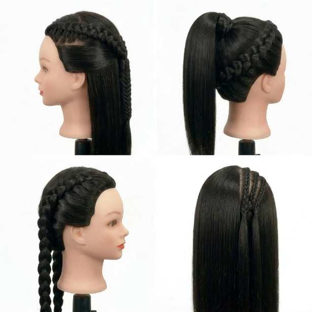 Training head IZA BLACK 60cm, thermal hair 1
