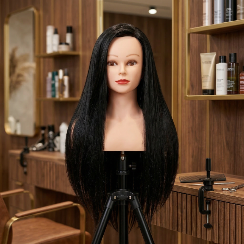 Training head IZA BLACK 60cm, thermal hair 2 Training head IZA BLACK 60cm, thermal hair 2