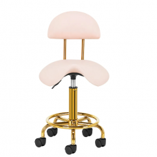 Профессиональное мастерское кресло-седло для косметологов 6001-G, цвет розовый
