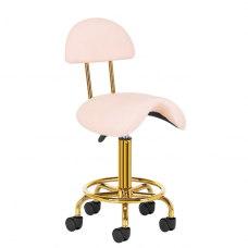 Профессиональное мастерское кресло-седло для косметологов 6001-G, цвет розовый