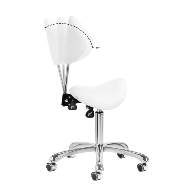 GIOVANNI CLASSIC 1004 profesionali meistro kėdė-balnas kosmetologams, baltos spalvos 9