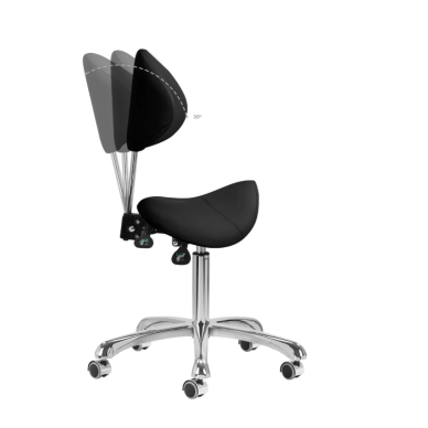 GIOVANNI CLASSIC 1004 profesionali meistro kėdė-balnas kosmetologams, juodos spalvos 8