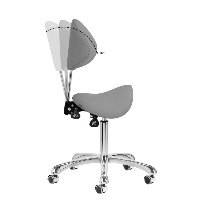 GIOVANNI CLASSIC 1004 professional master's chair-saddle for beauticians, grey color 8