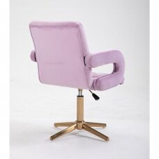 Кресло для мастера красоты на стабильной основе HR8404CROSS, сиреневый велюр