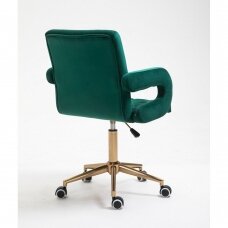 Beauty salon chair with wheels HR8404K, green velor