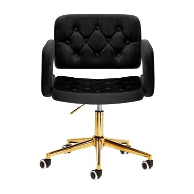 4Rico beauty salon chair with wheels QS-OF213G, black velvet 4Rico beauty salon chair with wheels QS-OF213G, black velvet
