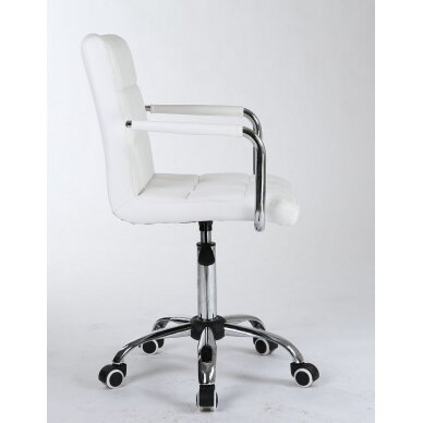 Кресло-табурет для мастера красоты на колесиках HC1015KP, белое 1