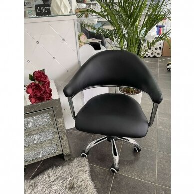 Grožio salono kėdė su ratukais juoda HC8056K 9