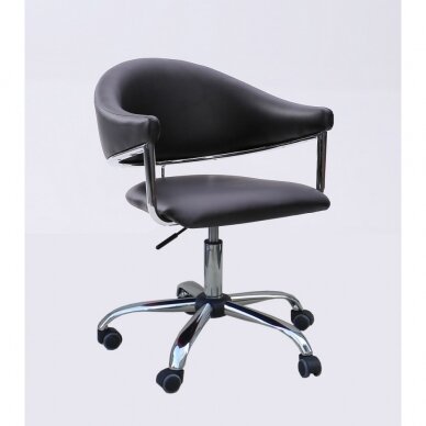 Grožio salono kėdė su ratukais juoda HC8056K