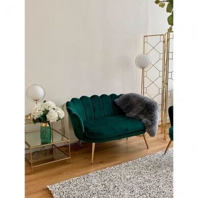 Beauty salon waiting sofa REY, green velor 7 Beauty salon waiting sofa REY, green velor 7