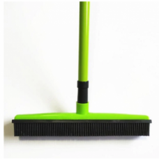 Rubber broom for hairdressers, green color