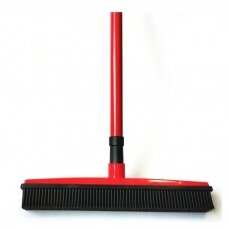 Rubber broom for hairdressers, red