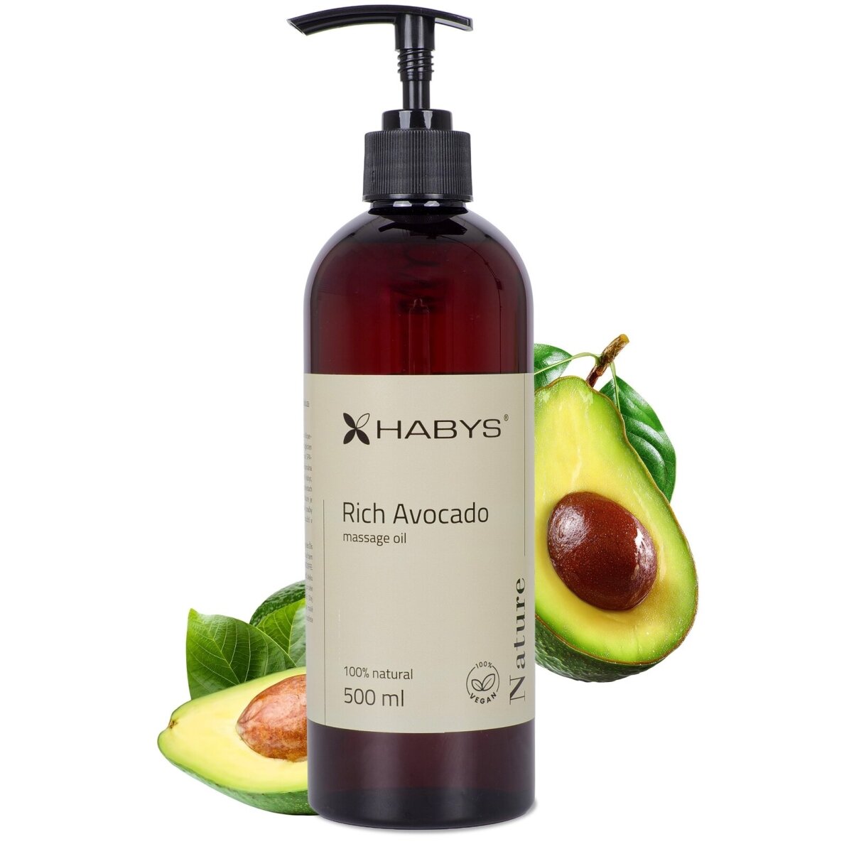 HABYS RICH AVOCADO Натуральное массажное масло с авокадо, 500 мл HABYS RICH AVOCADO Натуральное массажное масло с авокадо, 500 мл
