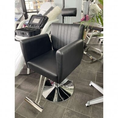 Profesionali kirpyklos ir barberių kėdė HAIR SYSTEM 0-179, juodos spalvos 8