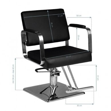 Profesionali kirpyklos kėdė HAIR SYSTEM HS202, juodos spalvos 4 Profesionali kirpyklos kėdė HAIR SYSTEM HS202, juodos spalvos 4