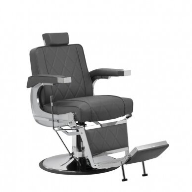 HAIR SYSTEM profesionali barberio kėdė kirpykloms ir grožio salonams BM88066, pilkos spalvos HAIR SYSTEM profesionali barberio kėdė kirpykloms ir grožio salonams BM88066, pilkos spalvos