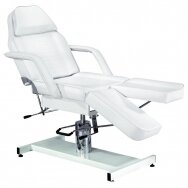 Profesionali kosmetologinė hidraulinė lova/gultas A 210C PEDI, balta su reguliuojamu sedynės kampu