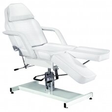 Косметологическая гидравлическая кровать / кровать A 210C PEDI, белая с регулируемым углом наклона сиденья