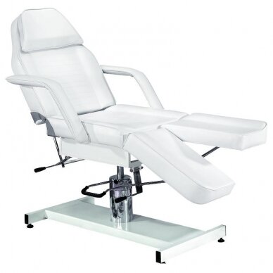 Profesionali kosmetologinė hidraulinė lova/gultas A 210C PEDI, balta su reguliuojamu sedynės kampu 3