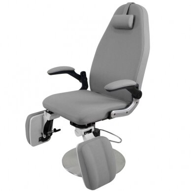 Профессиональное гидравлическое кресло для педикюра в салонах и кабинетах красоты AZZURRO 713A, серого цвета 2