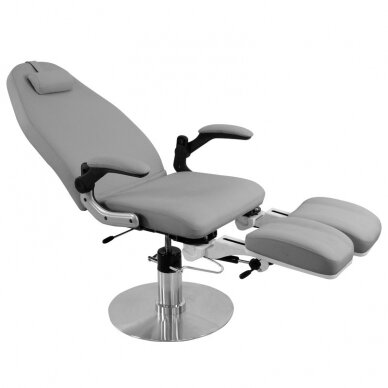 Профессиональное гидравлическое кресло для педикюра в салонах и кабинетах красоты AZZURRO 713A, серого цвета 3